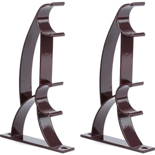 2Pcs Heavy Duty Metal Curtain Rod Pole Wall Brackets Screw Hook Holder Double Drape Rod Curtain Rod Drapery Poles Curtain Brack