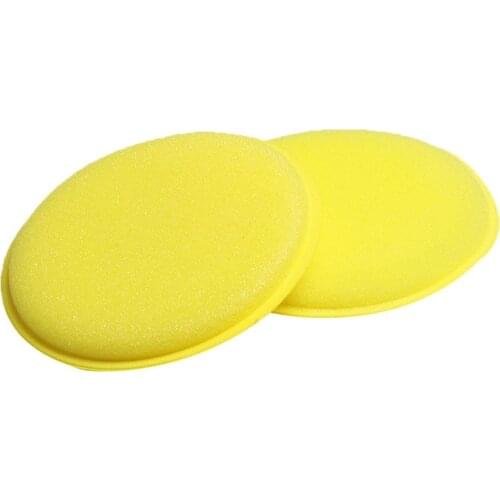 2Pcs Car Vehicle Detailing Care Round Waxing Polishing Applicator Sponge Pad Car Waxing Pad Strong Water Absorption Durable Soft