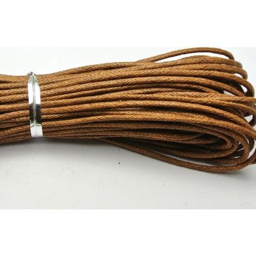 Hot sell Coffee 30 Meters jewelry decorative diy accessories Waxed Cotton Beading Cord Thread Line 2mm Jewelry String