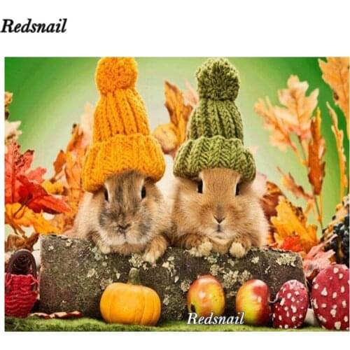 New arrival DIY Diamond Painting Animal,Lovely Rabbits,5D Square Diamond Embroidery Full Kit Diamond Mosaic pattern EE358