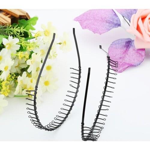 2Pcs Men Women Unisex 83 Teeth Metal Hair Head Hoop Accessories Sports Headband 2021