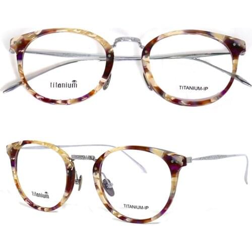YOUTOP Womens Pure Titanium & Acetate Full-Rim Lightweight Fashion Eyeglasses 9132
