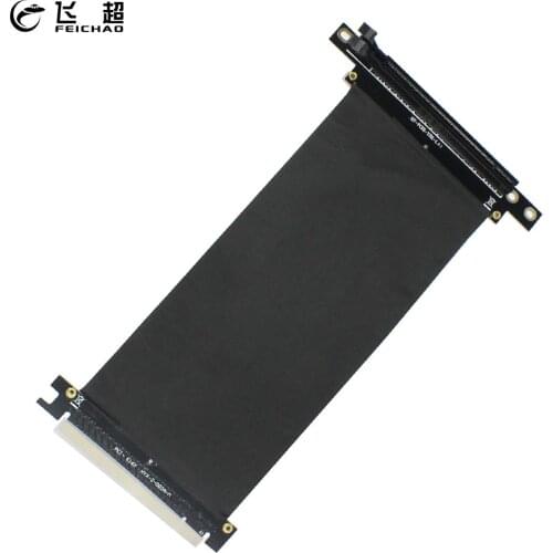 PCI-E 16x PCI Express 3.0 X16 Male to Female Slot Riser Extension Ribbon Cable 90 Degree for Mining Graphics Card Extender 20cm