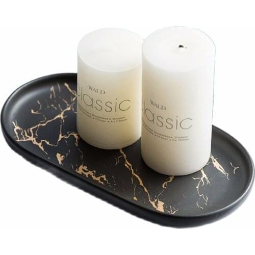 Nordic Candle Storage Tray Jewelry Dish Marble Texture Ceramics trays Bathroom Dispenser tray Western Plates Dish
