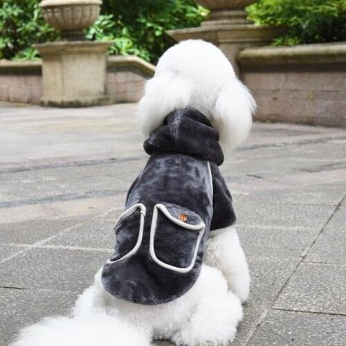 Broken Code Sale Dog Clothes Hoodies Soft Velboa Winter Warm Clothing for Small Dog Jacket Coat Puppy Doublle Pocket Costumes