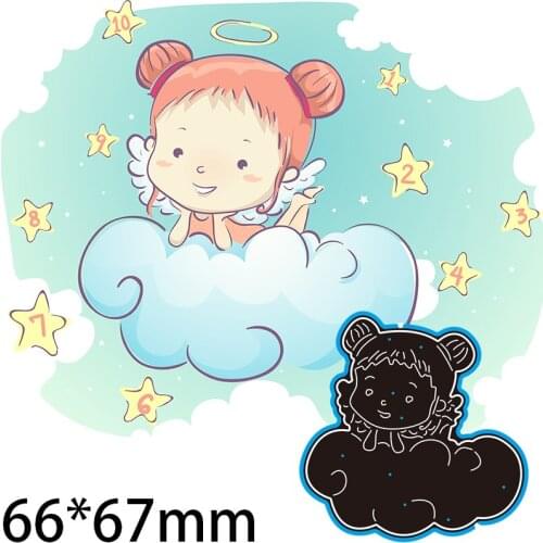 66*67mm Little Angel on the Cloud Cutting Metal Dies New Stencils DIY Scrapbooking Paper Cards Craft Making Craft Decoration