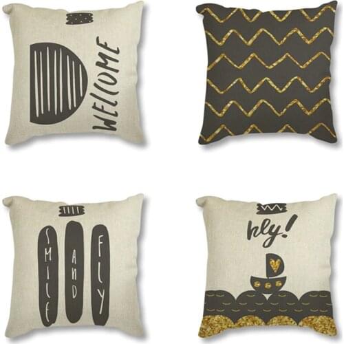 Family Affection Seat Cushion Letter Throw Pillow 45x45 Family Love Decorative Cushion For Sofa Car Geometric Cushion Home Decor