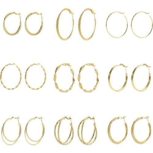 Vedawas Vintage CZ Copper Big Round Hoop Earrings for Women Trendy Hip Hop Sexy Hanging Drop Earrings Fashion Jewelry Party Gift