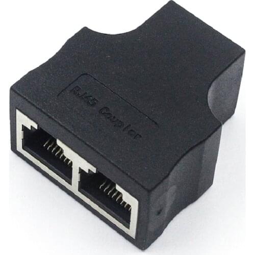 RJ45 female to female 1 To 2 Ways RJ45 LAN Ethernet Network Cable Female Splitter Connector Adapter
