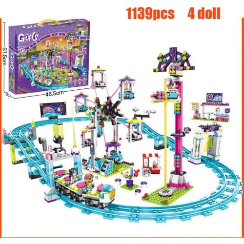 Compatible 41130 amusement park roller coaster girl 4 building block Toys for children gift blocks figures