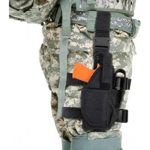 Tactical Drop Leg Holster Universal Thigh Pistol Holster with Magazine Pouches for Left / Right Handed Airsoft Handgun Pouch