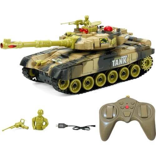 Remote Control Tank 12 Inch RC Fighting Battle Tank With LED Life Indicators Realistic Sounds Remote Control Boy Toy For Kids