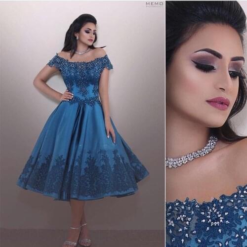Evening Dress Off Shoulder Lace Appliques Ball Gowns Gorgeous 2021 Scoop Saudi Arabic Dubai Muslim Women Formal Party Gowns