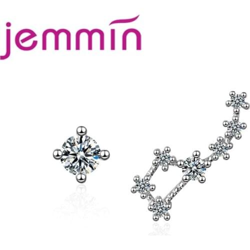 New Fashion Asymmetry Stud Earring Round Irregular Geometry S925 Sterling Silver Woman Girls Favorite Christmas Gift