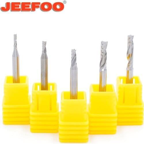 1/8 Shank One Flute Spiral Cutter CNC end mill set For PVC carbide milling cutter tungsten steel router bit for wood AA Series