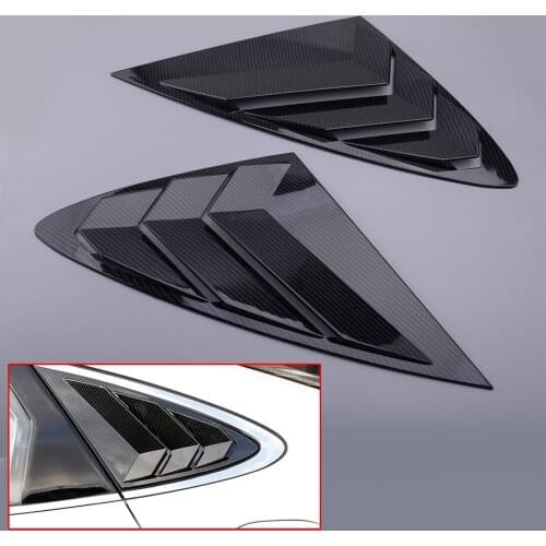 1 Pair Car Rear Side Window Vent Scoop Louver Carbon Fiber Style ABS Fit For Hyundai Sonata DN8 2020 2021