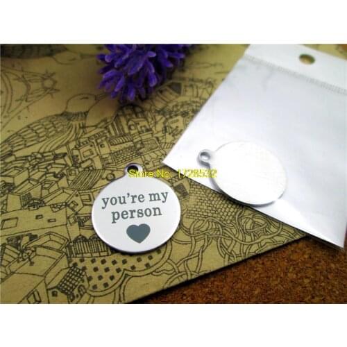 10pcs--stainless steel Charms You are my person DIY Charms Pendants for necklace/bracelet/keychain DIY jewelry