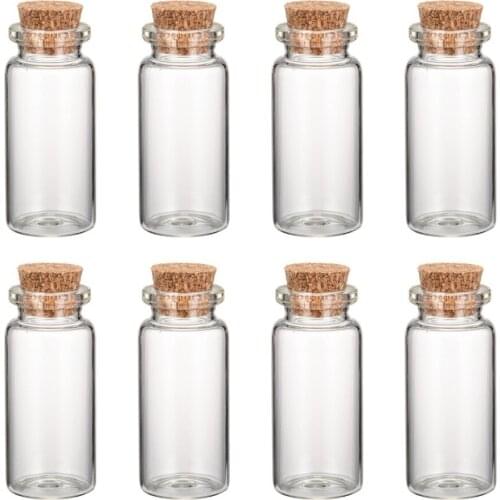 Pandahall 10pc Glass Bead Containers With Tampions Clear Bottle Size:22x62mm