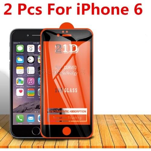 2 Pcs Full Cover Tempered Glass For Apple iPhone 6 Screen Protector For IPHONE 6 Glass Film