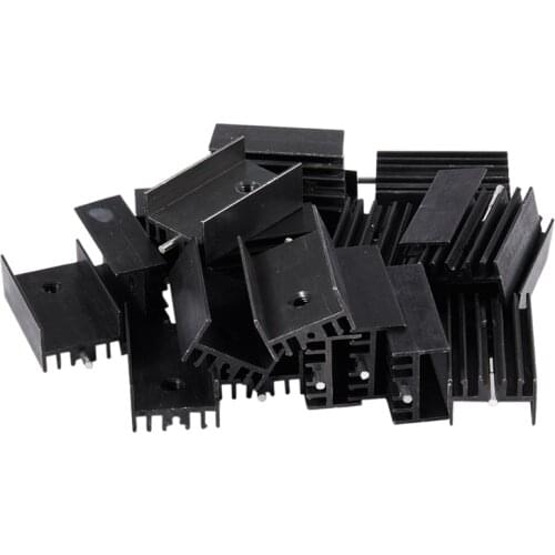 20x Black Aluminum Cooler Heat Sink Heatsink 25x15x10mm for TO-220 IC