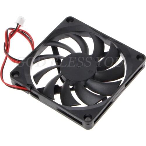 24V 2-Pin 80x80x10mm PC Computer CPU System Heatsink Brushless Cooling Fan 8010 Drop Shipping