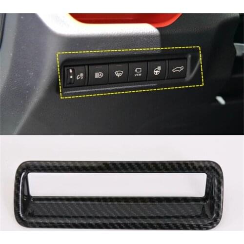 ABS Carbon Fiber Front Head Light Headlamp Switches Button Cover Trim Left Hand Drive For Toyota RAV4 2019 2020 Car Styling