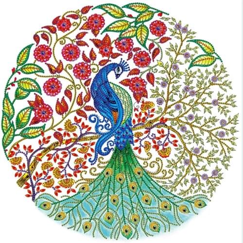 5D Diy Diamond Painting Special-shaped drill peacock pattern Diamond Embroidery Mosaic Cross Stitch Kit Home Decoration gift