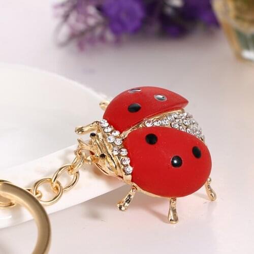 2017 NoEnName_Null new fashion cute seven star ladybug carry key chain wallet & bag buckle various holiday birthday gifts