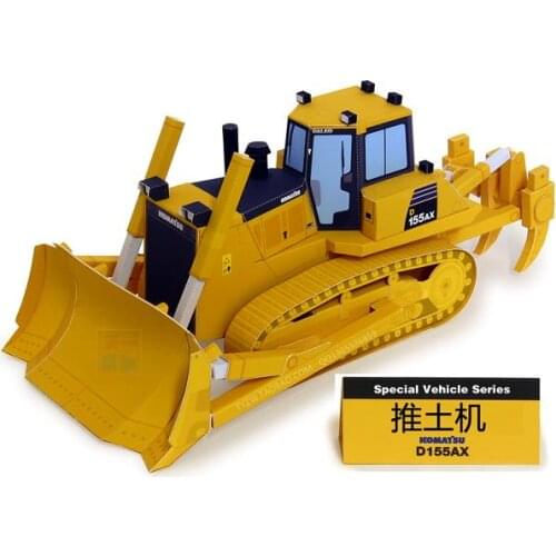 Bulldozer Engineering Vehicle 3D Paper Model DIY Puzzle Parent-child Handmade Course Stereo Origami Toy Paper Model