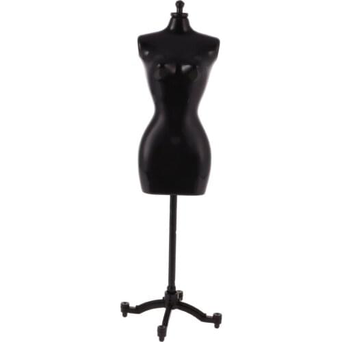 Display Holder Dress Clothes Mannequin Model Stand for 1/6 Dolls Black/White