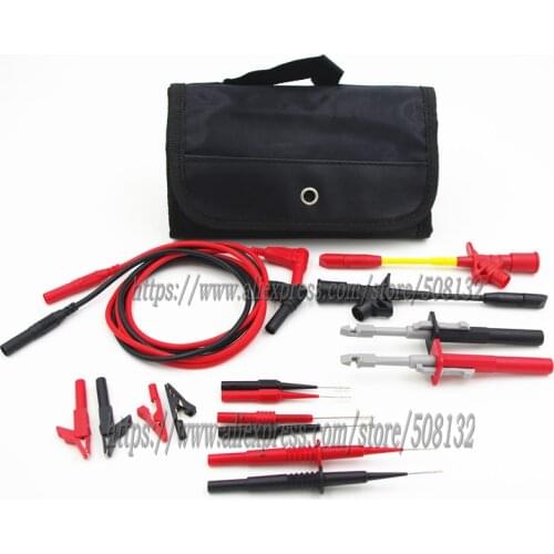 Insulation 4mm Banana test leads Pierce Piercing Spring Test probes/hook/crocodile Alligator clip+Case for multimeter meter