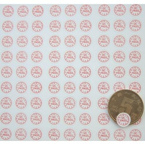 Adhesive Lable Sticker Custom Label Sticker QC PASSED Stickers 540pcs/lot Red Font Round Fragile Label Shredded Warranty Label