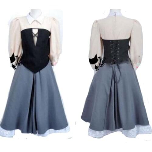 New Arrival Halloween Sleeping Beauty Aurora Maid Cosplay Costume Dress Full Set Custom Made