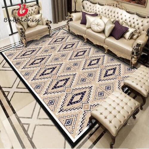 Bubble Kiss European Style Geometric Pattern Bedroom Rug Polyester Can be fold Carpets for Living Room Home Decor Floor Mats