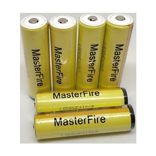 MasterFire Protected HE4 18650 2500mah 3.7V 35A High Drain Rechargeable Battery Lithium Batteries For Flashlights Power Tools