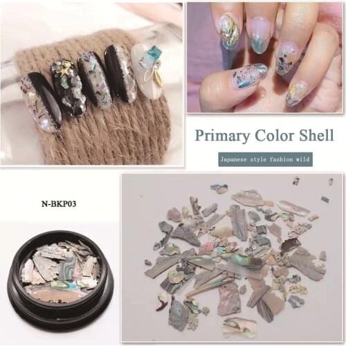 MIZHSE 1 Box Pretty Abalone Shell Piece 3D Charm Nail Art Decorations Slice DIY Beauty Nail Decals Manicure Decoration Jewelry