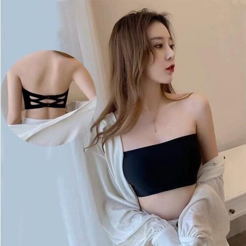 Fashion One-Piece Seamless Top Invisible Bra Close Fitting Strapless One-Line Girth Three Row Buckle Bag Womens Bra Underwear