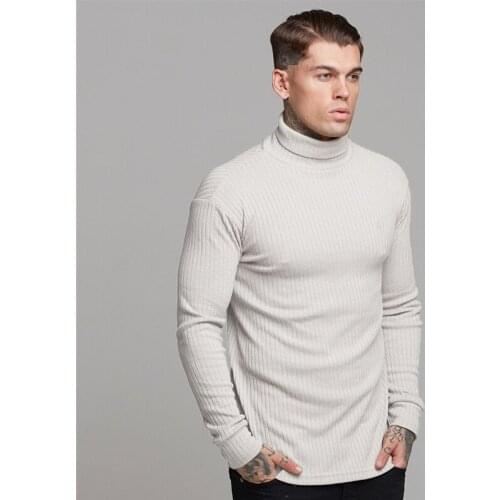New Brand Autumn Winter Mens Turtleneck Sweaters Male Solid Slim Fit Knitted Pullovers Fashion Sweaters Knitwear Pull Homme