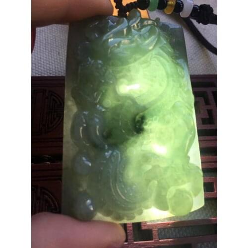 Natural 7A Myanmar jade Hand-Carved dragon green jade pendant jade necklace men pendants jewelry jade necklaces