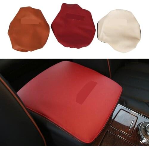 New Arrrial Leather Car Central Armrest Cover For Nissan Patrol Y62 Armada 2016 2017 2018 Accessories