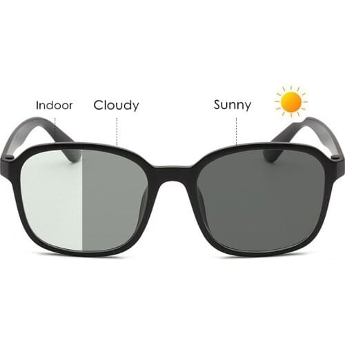 New Color Change Polarized Sunglasses Men Square Classic Chameleon Glaases Photochromic Clear Lens Eyewear for Driving Sport