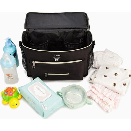 New Large Capacity Waterproof Baby Stroller Hanging Bag Multifunctional Diaper Storage Bag Slanting Thermal Insulation Mommy Bag