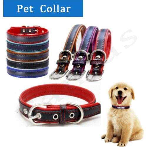 Adjustable Personalized Dog Collar Double Leather Collar Thickened With Litchi Stripe Comfortable Substrate Dog Collar Supplies