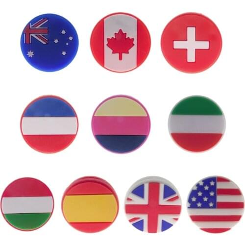 Silicon Tennis Racket Vibration Dampener Dampener National Flag Pattern Tennis Racquet Shock Absorbers Tennis Racket