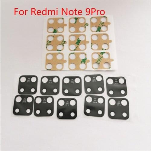10-100pcs/lot 9 9S Rear Back Camera Glass Lens with Glue Replacement Parts For-Xiaomi Redmi Note 9 Pro Max 9S