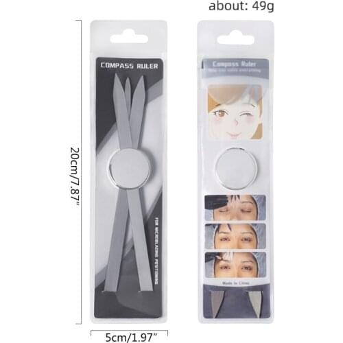 Q1FB Microblading Accessories Stainless Steel Eyebrow Ruler Compass for Permanent