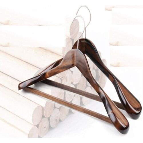 4pcs/lot 39.5cm/45cm Solid wood suit hanger the wide - shoulder clothing store is a big clothes rack non-slip hanger