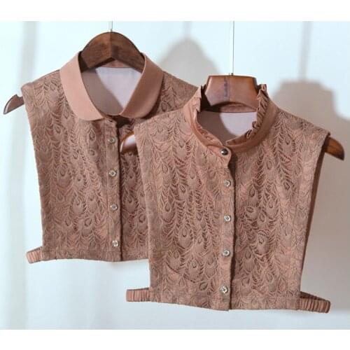 YSMILE Y Women Sweet Lace Hollow Out Stand Fake Collar Fashion Personality Solid Detachable Collar For Female Lady