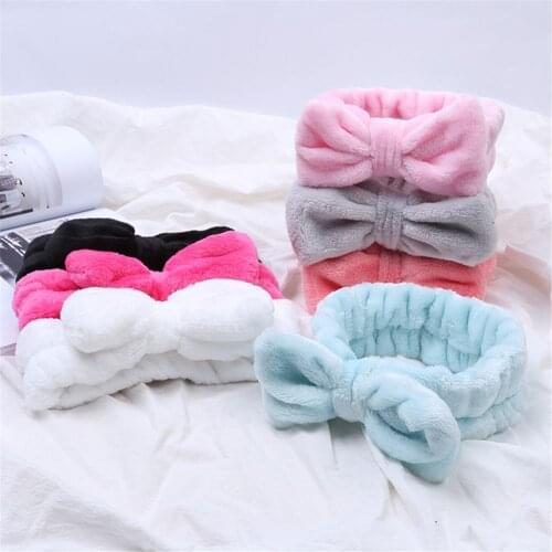 Women Makeup Coral Fleece Headband Wash Face Soft Hair Holder Elastic Top Knot Hairbands Girl Headwear Hair Accessories