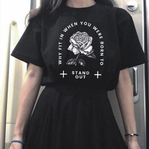 Gothic Vintage Cartoon Black Print Big Size Tops Hip Hop Harajuku Letter Summer Fashion Women Punk Short Sleeve Casual T-Shirt